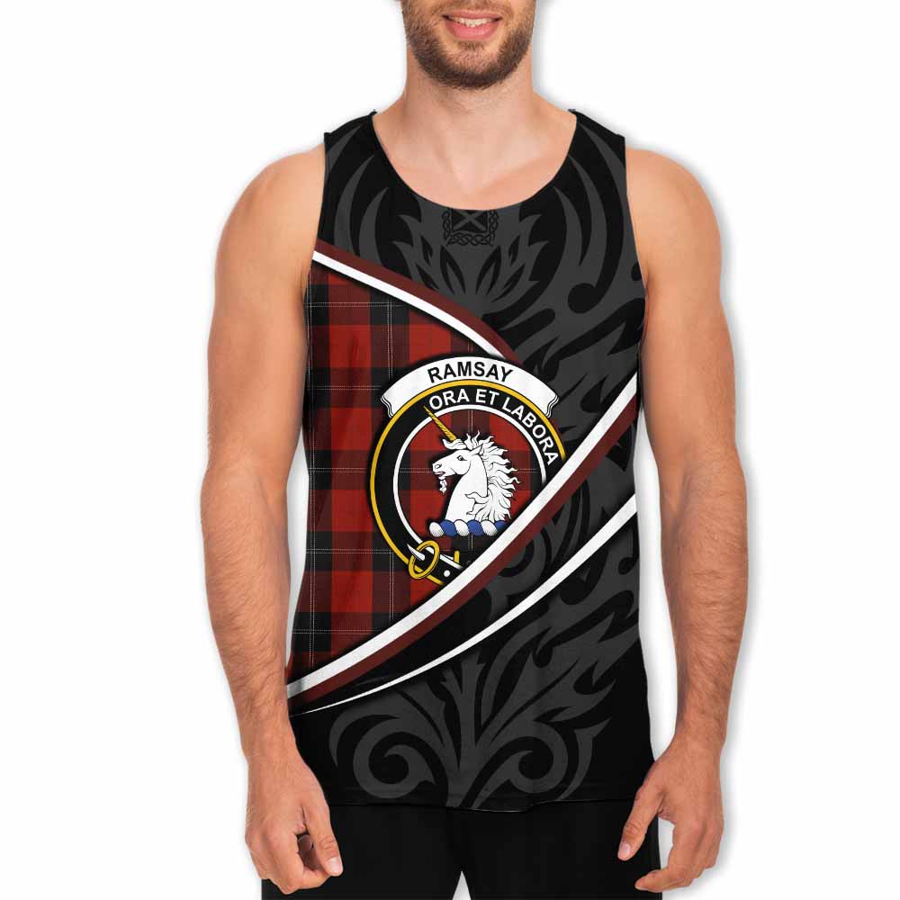 Ramsay Tartan Family Crest Men Tank Top Celtic Scottish Thistle Floral - Tartan Vibes Clothing