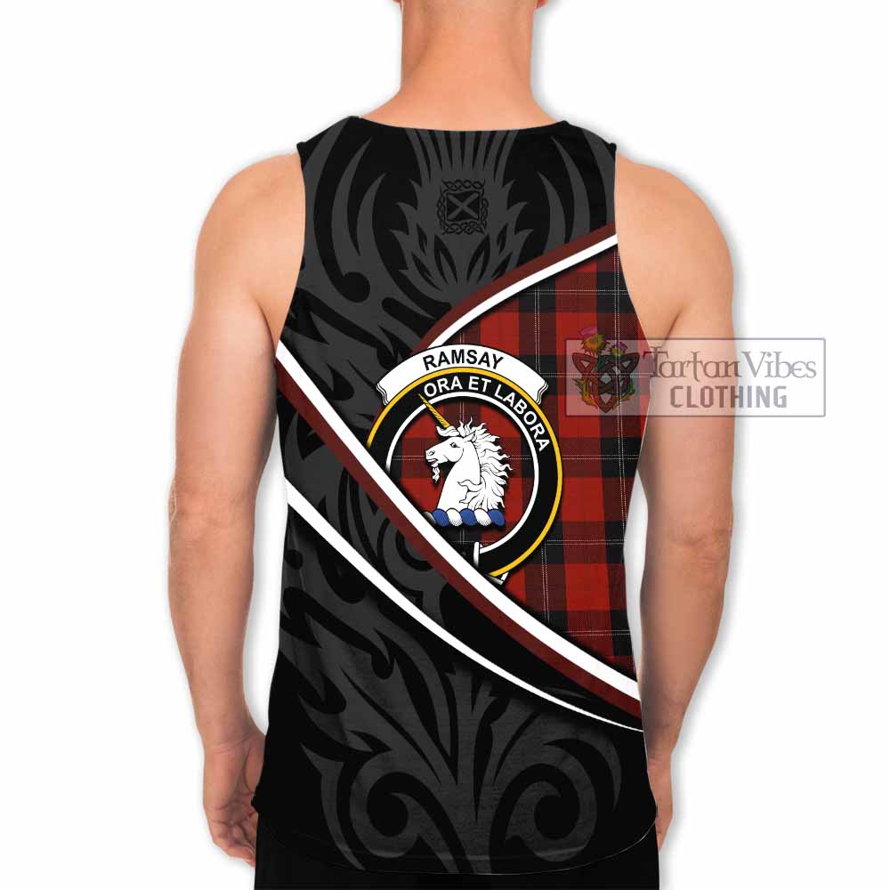 Ramsay Tartan Family Crest Men Tank Top Celtic Scottish Thistle Floral - Tartan Vibes Clothing