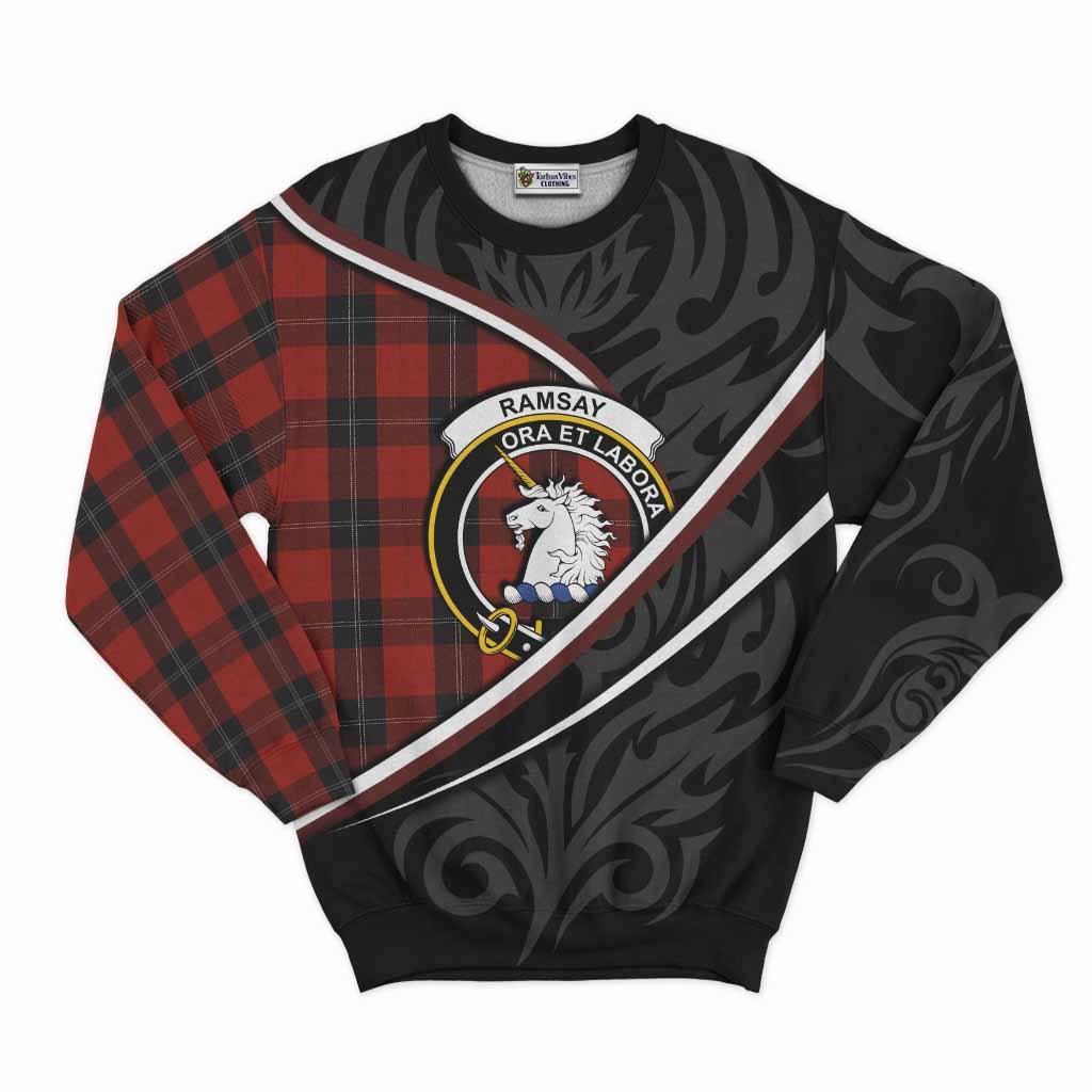 Ramsay Tartan Family Crest Sweatshirt Celtic Scottish Thistle Floral - Tartan Vibes Clothing