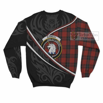 Ramsay Tartan Family Crest Sweatshirt Celtic Scottish Thistle Floral