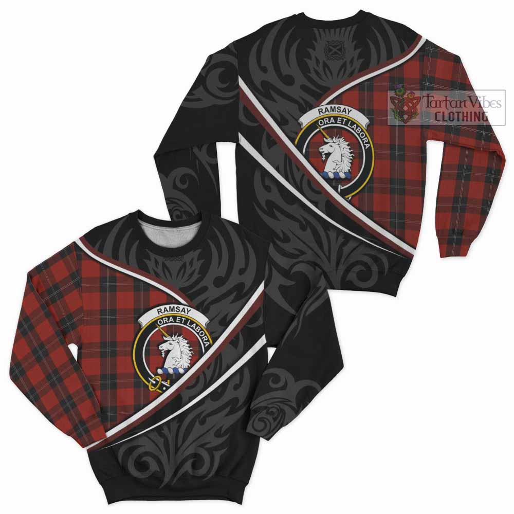 Ramsay Tartan Family Crest Sweatshirt Celtic Scottish Thistle Floral - Tartan Vibes Clothing