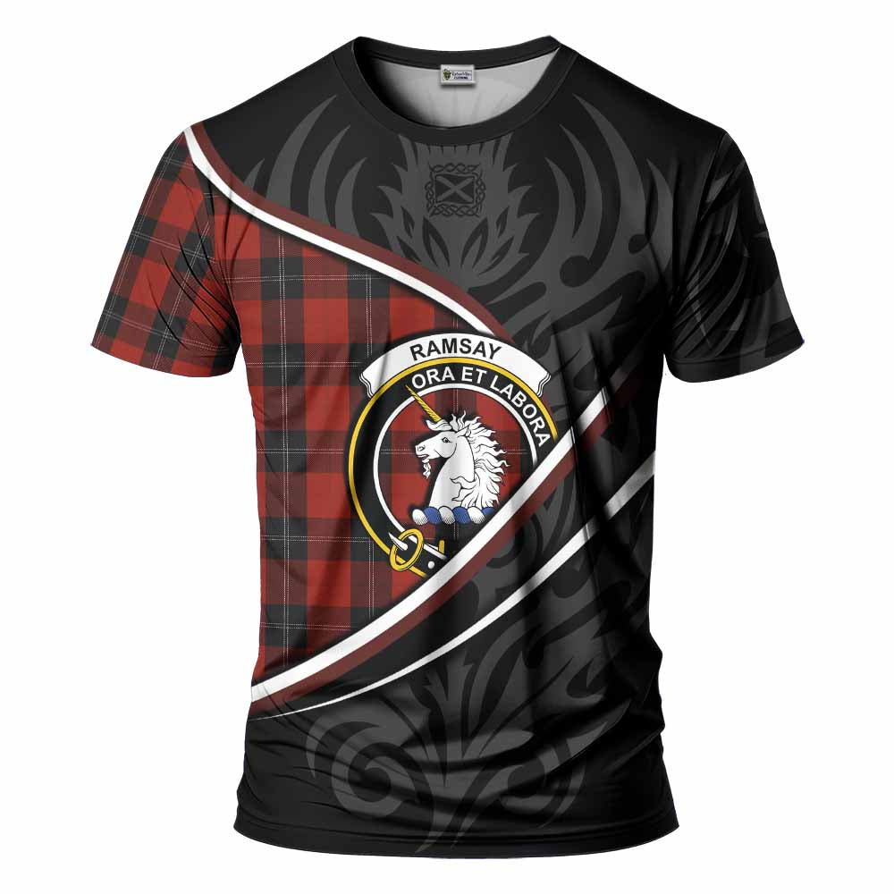 Ramsay Tartan Family Crest T-shirt Celtic Scottish Thistle Floral - Tartan Vibes Clothing