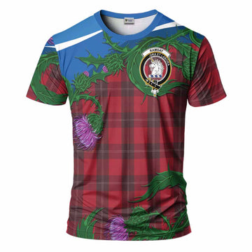 Ramsay Tartan Family Crest T-Shirt Thistle in Minimalism