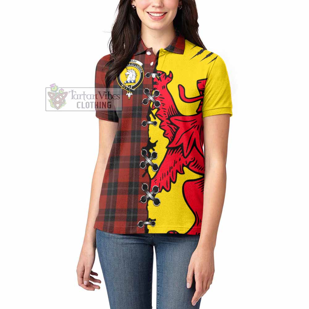 Ramsay Tartan Family Crest Women's Polo Shirt Lion Rampant Honor - Tartan Vibes Clothing