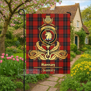 Ramsay Tartan Garden Flag with Highland Thistle Cherish Family Crest Style