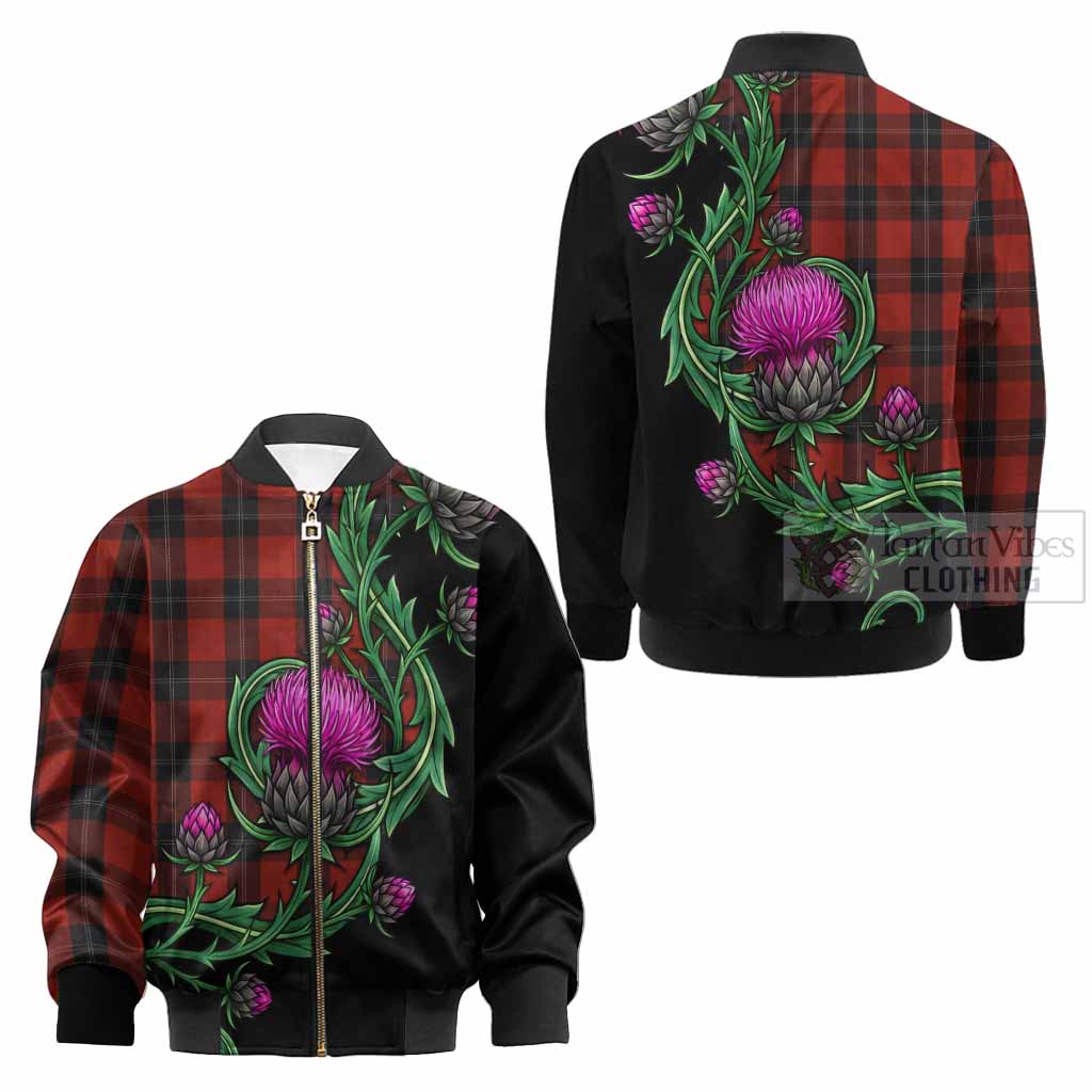 Ramsay Tartan Kid Bomber Jacket Resilient Scottish Thistle - Tartan Vibes Clothing