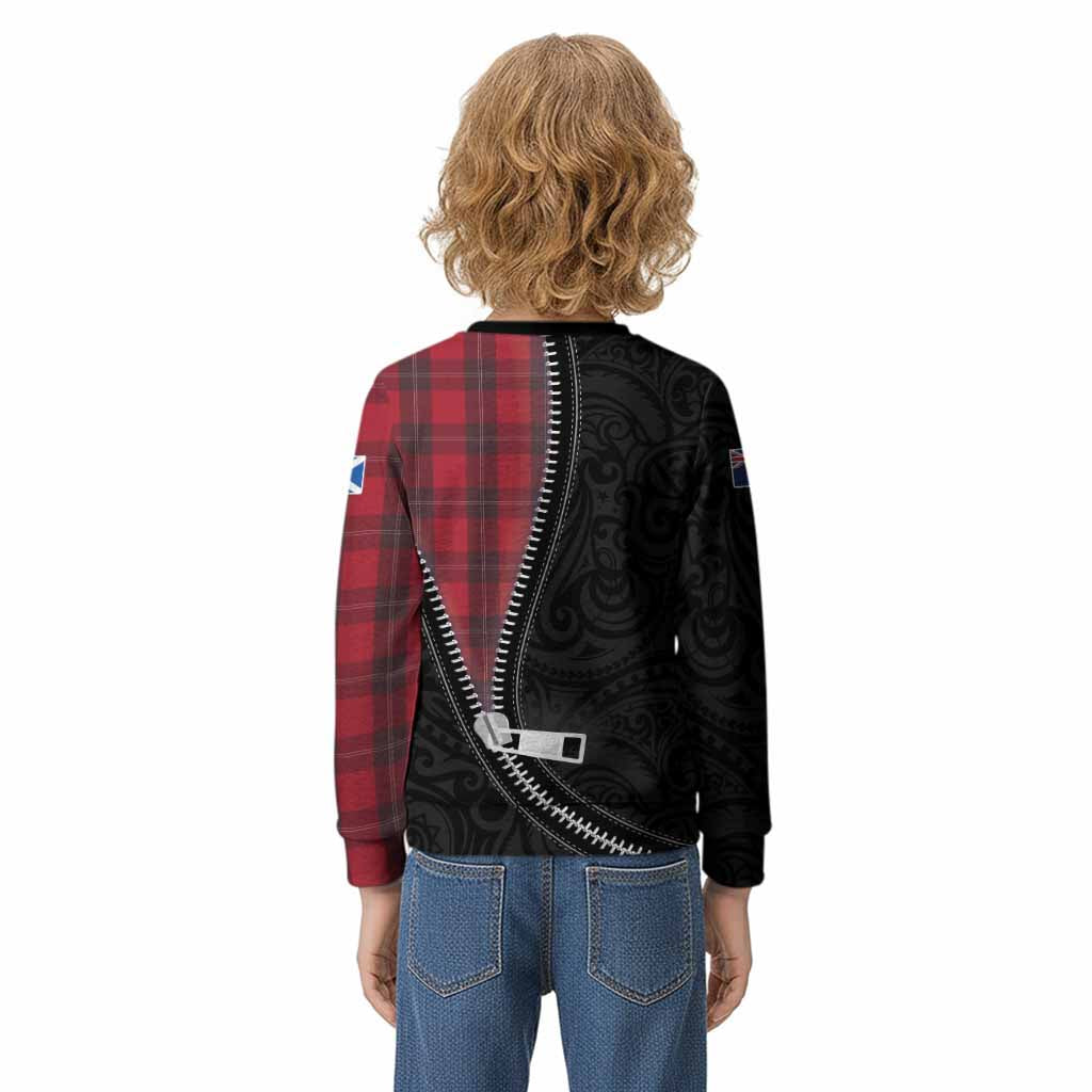 Ramsay Tartan Kid Knitted Sweatshirt New Zealand Pattern Unique Zipper Stylized