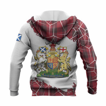 Ramsay Tartan Knitted Hoodie with Family Crest and Lion Rampant Grunge Style