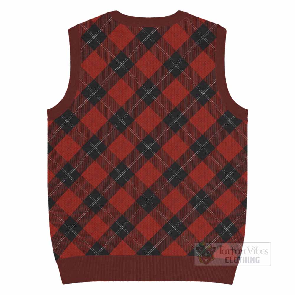 Ramsay Tartan  Knitted V-Neck Vest Cross Style