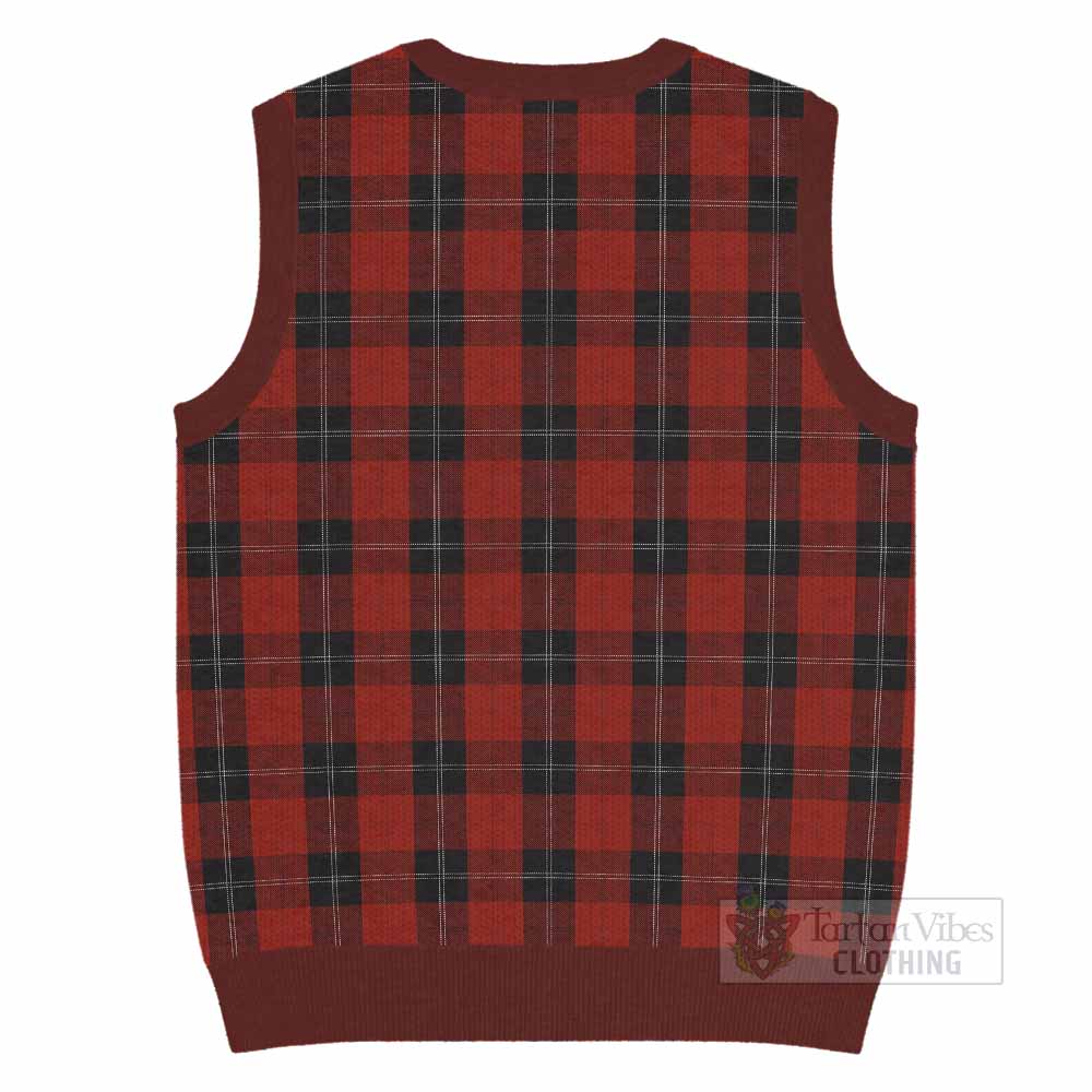 Ramsay Tartan Knitted V-Neck Vest with Family Crest - Tartan Vibes Clothing