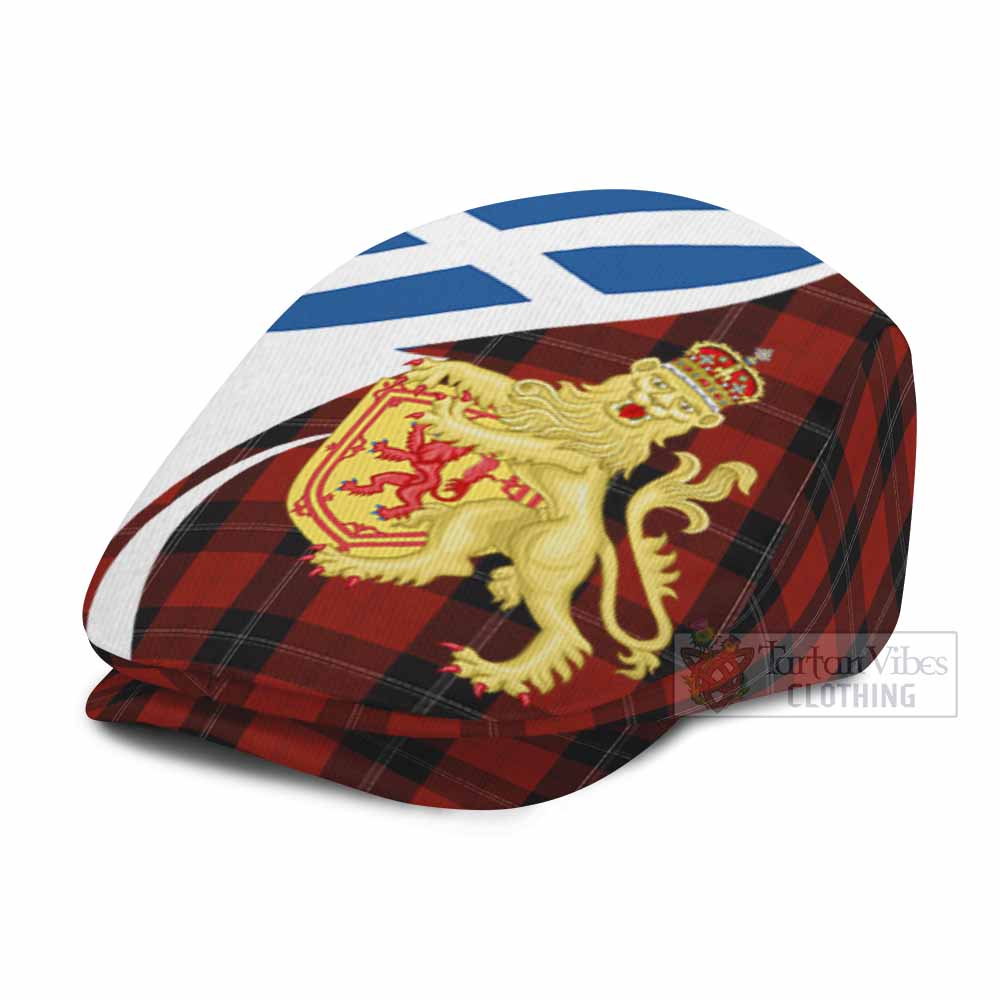 Ramsay Tartan Lion Rampant Flat Cap, Jeff Cap Classic Scottish Style