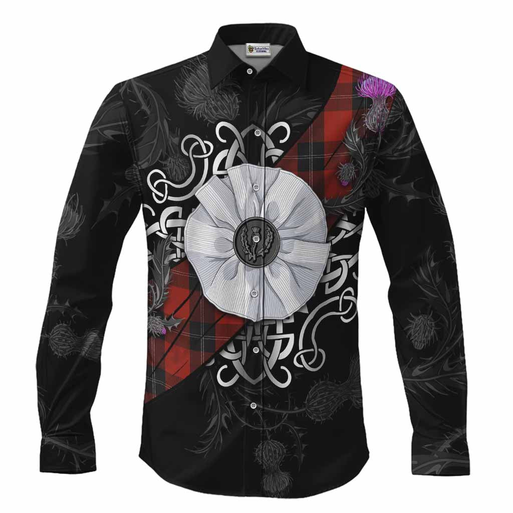 Ramsay Tartan Long Sleeve Button Shirts Jacobite White Rose Men's Shirt S - Tartan Vibes Clothing