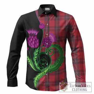 Ramsay Tartan Long Sleeve Button Shirts Traditional Scottish Thistle