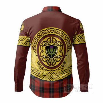 Ramsay Tartan Long Sleeve Button Shirts Unicorn Celtic Knot And Thistle Emblem