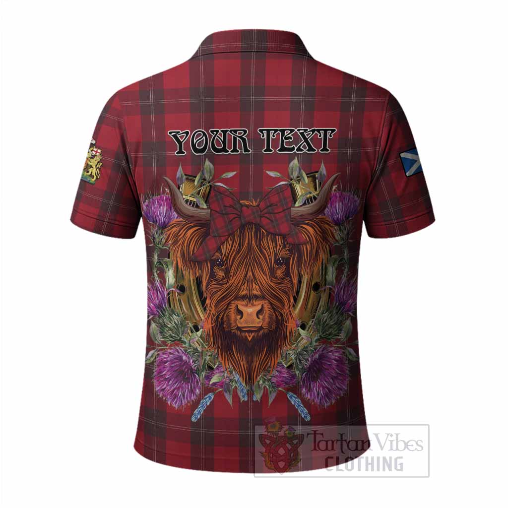 Ramsay Tartan Polo Shirt Scottish Thistle Heilan Coo