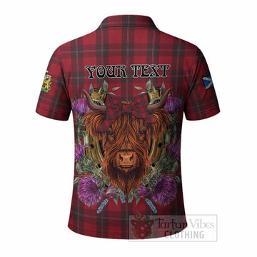 Ramsay Tartan Polo Shirt Scottish Thistle Heilan Coo