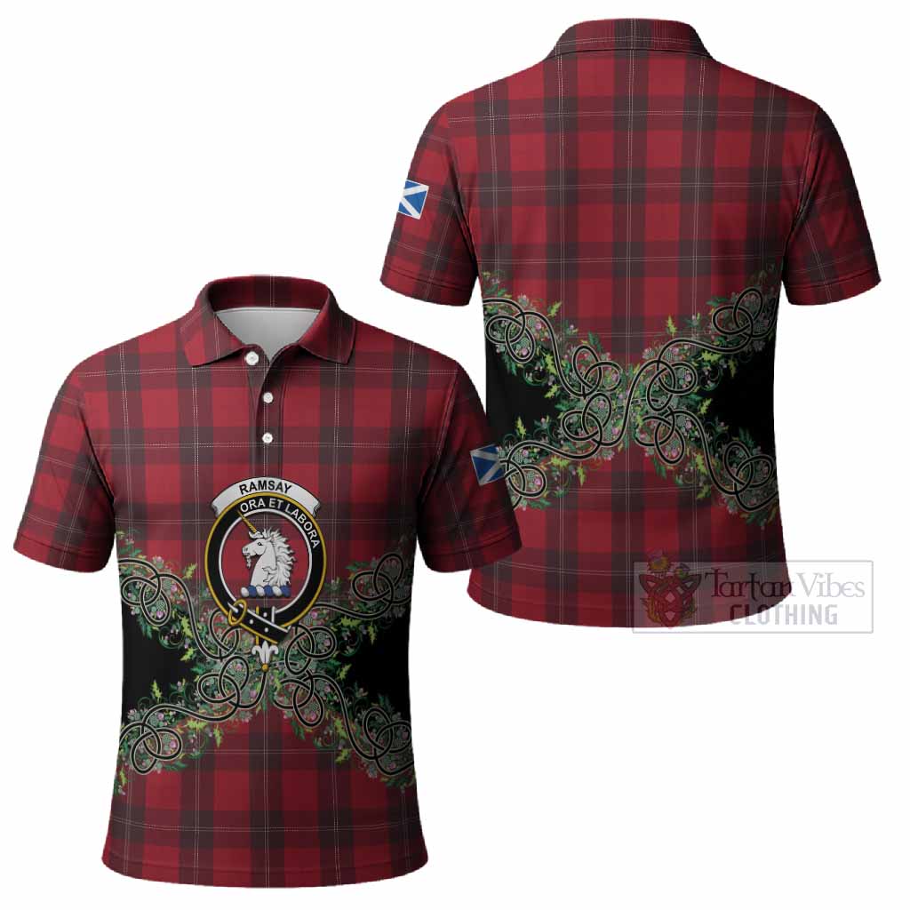 Ramsay Tartan Polo Shirt Thistle Scottish Spirit