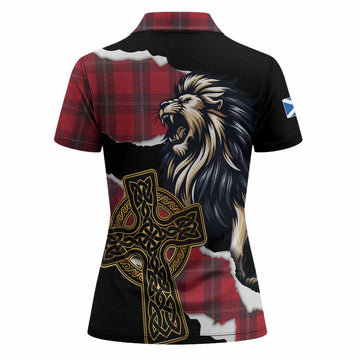 Ramsay Tartan Scottish Women Polo Shirt Lion Celtic Heritage