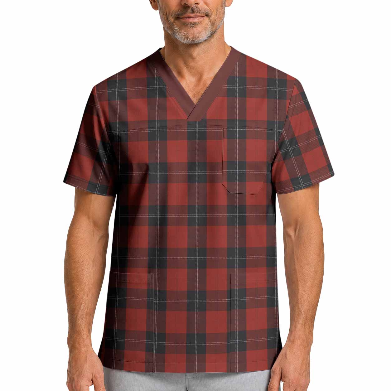 Ramsay Tartan Scrub Top XL - Tartan Vibes Clothing