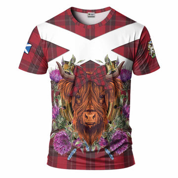 Ramsay Tartan T-Shirt Scottish Thistle Heilan Coo