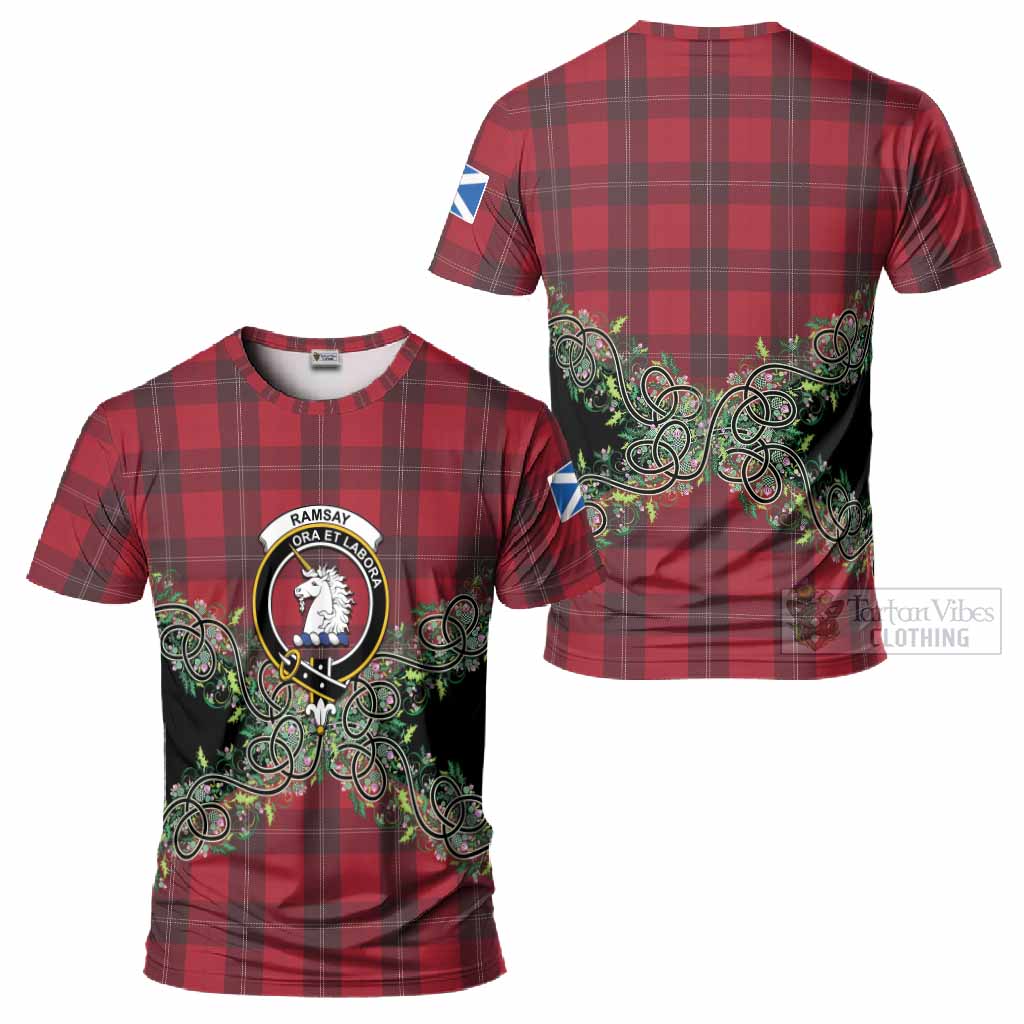 Ramsay Tartan T-Shirt Thistle Scottish Spirit
