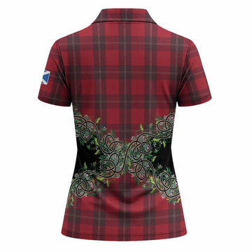 Ramsay Tartan Women Polo Shirt Thistle Scottish Spirit