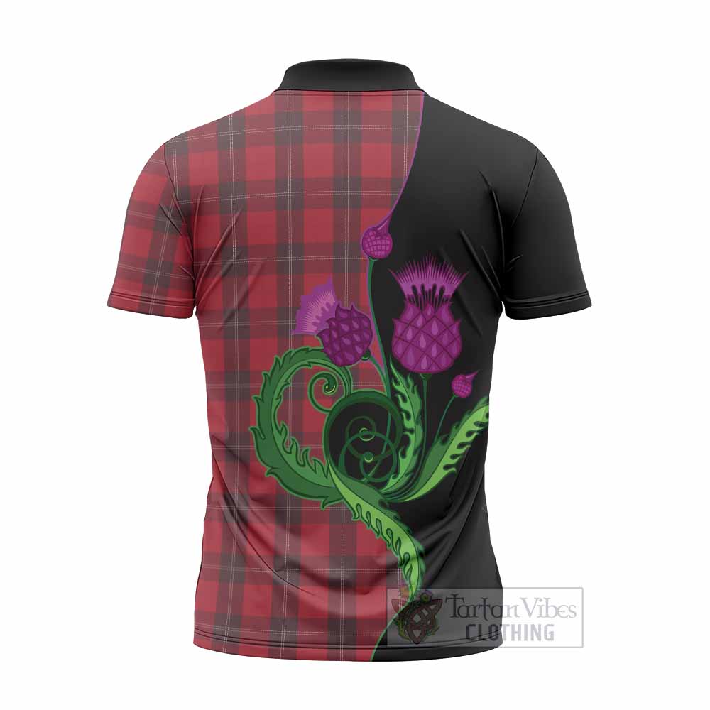 Ramsay Tartan Zipper Polo Shirt Traditional Scottish Thistle