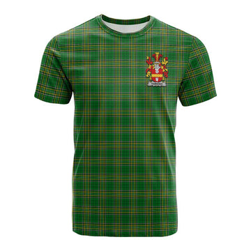Tartan Vibes Clothing Ramsden Irish Clan Tartan Cotton T-shirt with Coat of Arms