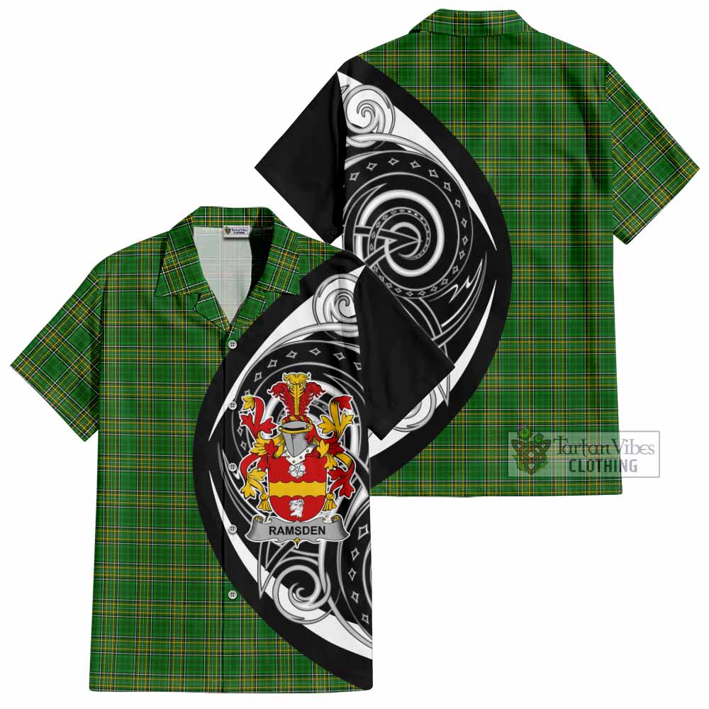 Tartan Vibes Clothing Ramsden Irish Clan Short Sleeve Button Shirt Celtic Circle Style