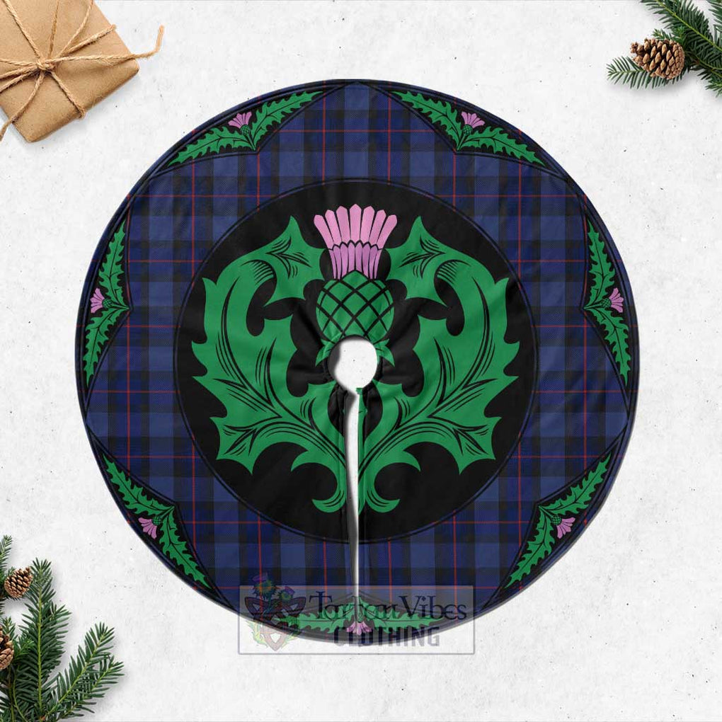 Rangers Tartan Christmas Tree Skirt Scottish Thistle Style Casual Tree Skirts - Tartan Vibes Clothing