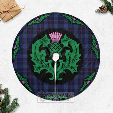 Rangers Tartan Christmas Tree Skirt Scottish Thistle Style Casual Tree Skirts - Tartan Vibes Clothing