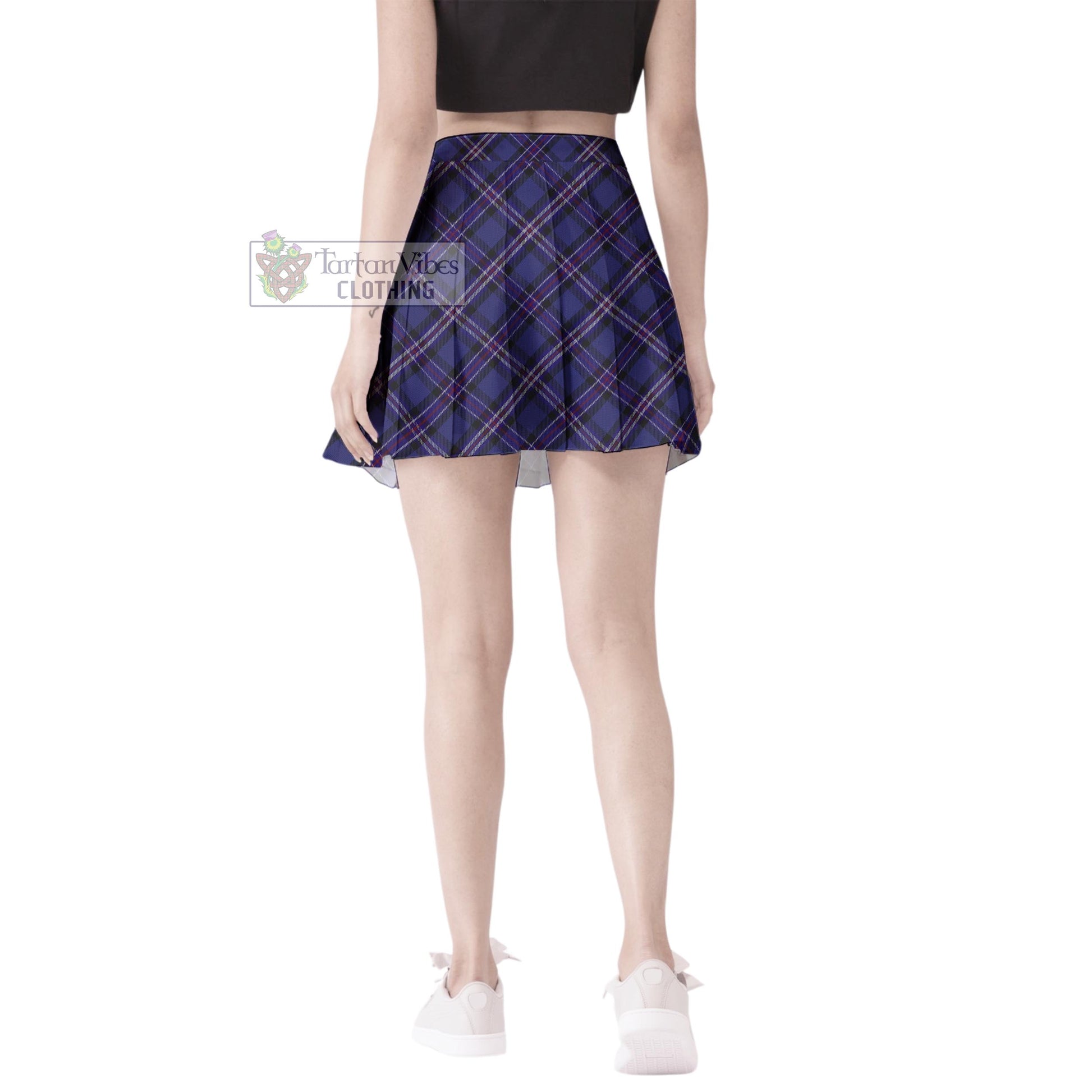 Rangers Dress Tartan Women's Plated Mini Skirt Cross Style - Tartan Vibes Clothing