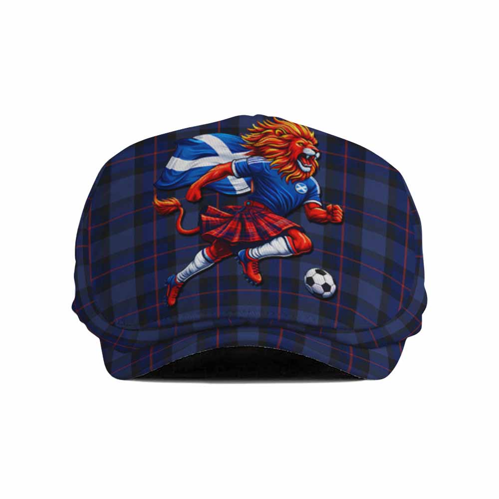 Rangers Scotland Football Tartan Flat Cap, Jeff Cap Lion Mascot Go Scottish