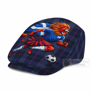 Rangers Scotland Football Tartan Flat Cap, Jeff Cap Lion Mascot Go Scottish
