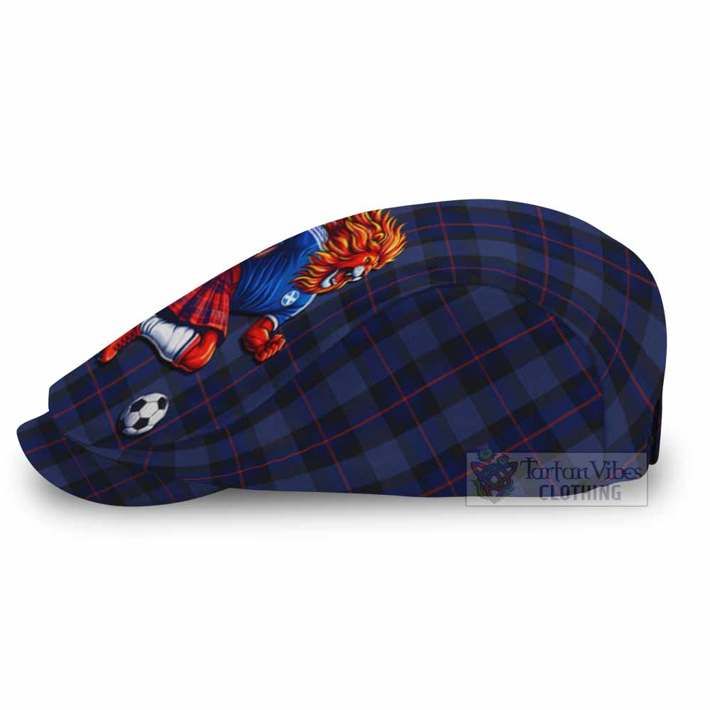 Rangers Scotland Football Tartan Flat Cap, Jeff Cap Lion Mascot Go Scottish