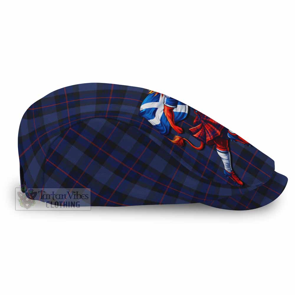 Rangers Scotland Football Tartan Flat Cap, Jeff Cap Lion Mascot Go Scottish