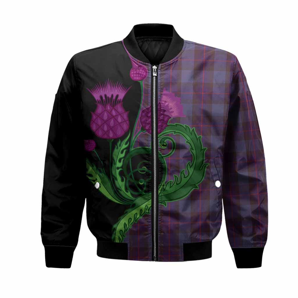 Rangers Tartan Bomber Jacket Traditional Scottish Thistle