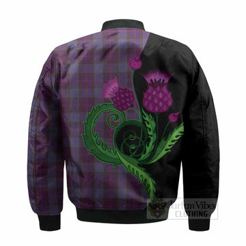 Rangers Tartan Bomber Jacket Traditional Scottish Thistle