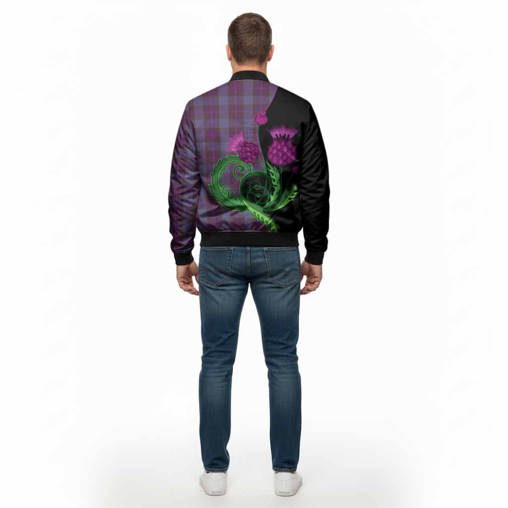 Rangers Tartan Bomber Jacket Traditional Scottish Thistle