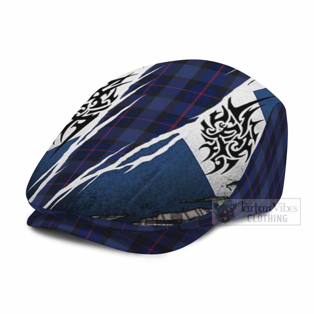 Rangers Tartan Flat Cap, Jeff Cap Scotland Flag Ripped Tribal Design