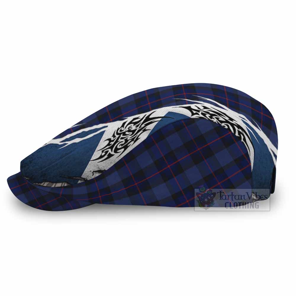 Rangers Tartan Flat Cap, Jeff Cap Scotland Flag Ripped Tribal Design