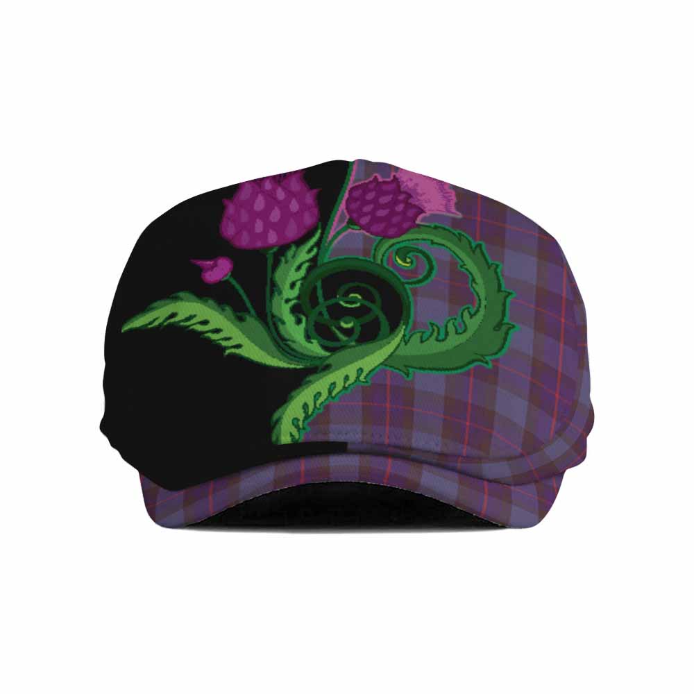 Rangers Tartan Flat Cap, Jeff Cap Traditional Scottish Thistle