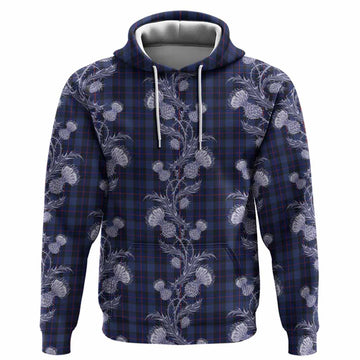 Rangers Tartan Hoodie Seamless Scottish Thistle Flowers