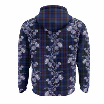 Rangers Tartan Hoodie Seamless Scottish Thistle Flowers
