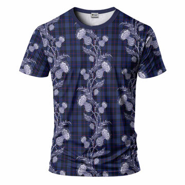 Rangers Tartan T-Shirt Seamless Scottish Thistle Flowers