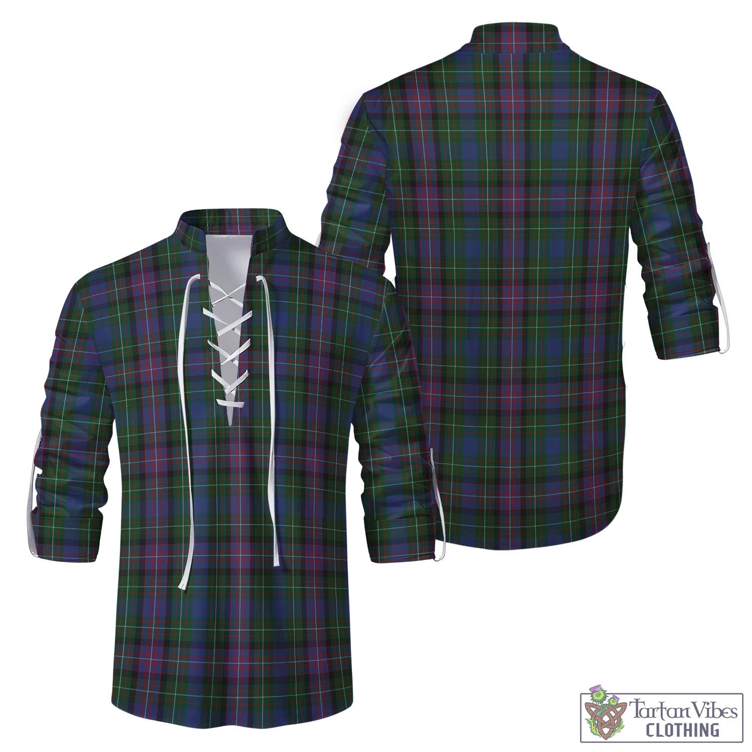 Tartan Vibes Clothing Rankin Tartan Men's Scottish Traditional Jacobite Ghillie Kilt Shirt