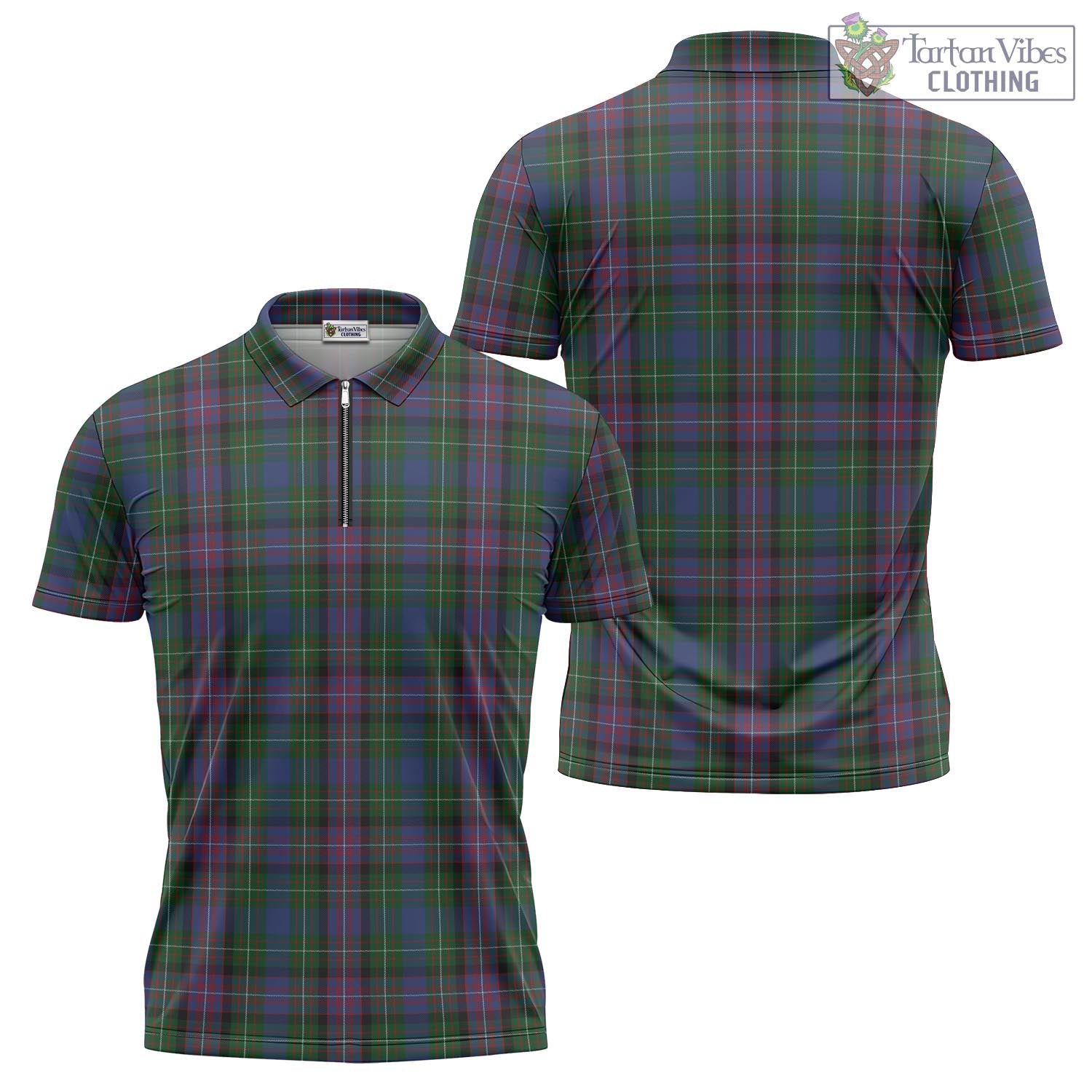 Rankin Tartan Zipper Polo Shirt Unisex - Tartan Vibes Clothing