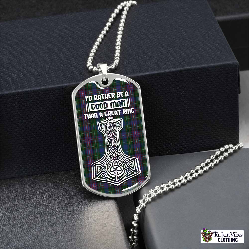 Rankin Tartan Dog Tag Necklace Viking Mjolnir Style Silver No - Tartan Vibes Clothing