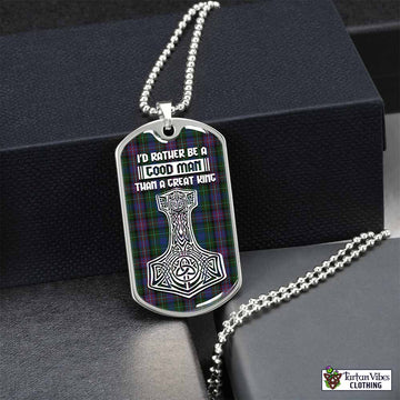 Tartan Vibes Clothing Rankin Tartan Dog Tag Necklace Viking Mjolnir Style