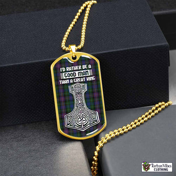Tartan Vibes Clothing Rankin Tartan Dog Tag Necklace Viking Mjolnir Style